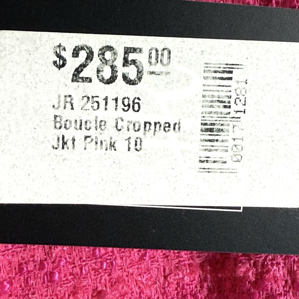 Joseph Ribkoff Jacket Women 10 Boucle Cropped Pink Button Detail Career $285 NWT - Picture 5 of 15